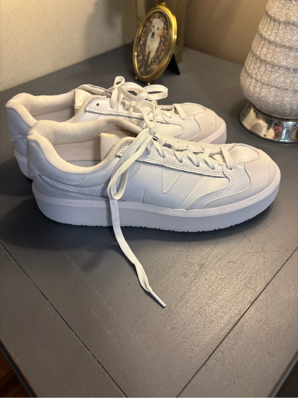 New Balance CT302 Triple White Mens 10 LifeStyle Leather Sneakers